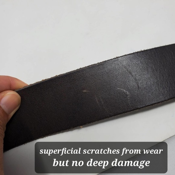 Halogen Genuine Leather Staple Size Medium Wide Acrylic Retro Belt